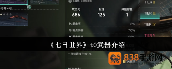 七日世界T0武器排行榜Top5