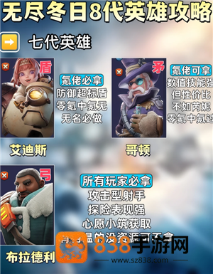 无尽冬日8代英雄哪个值得培养 无尽冬日8代英雄详情图鉴 无尽冬日8代英雄哪个值得培养 无尽冬日8代英雄详情图鉴
