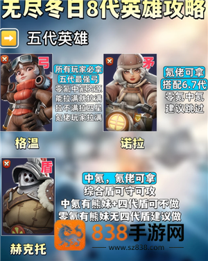 无尽冬日8代英雄哪个值得培养 无尽冬日8代英雄详情图鉴 无尽冬日8代英雄哪个值得培养 无尽冬日8代英雄详情图鉴