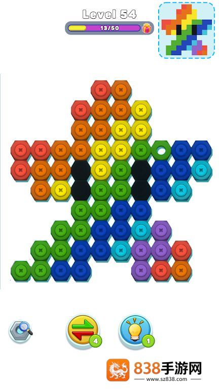 螺栓颜色拼图游戏(Nut n Bolt Sort: Color Puzzle)
