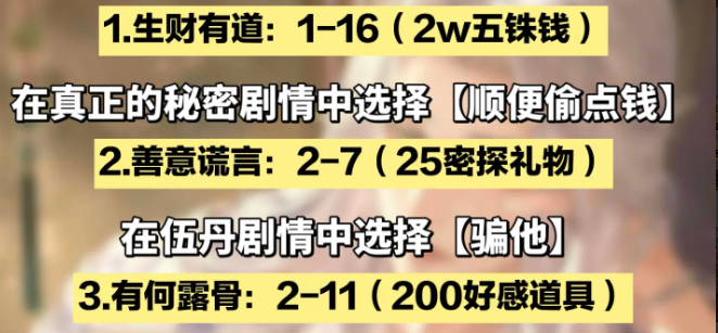 如鸢国服全隐藏成就解锁攻略-25-个剧情选项白嫖福利指南【攻略】
