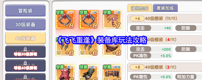 飞飞重逢装备库全解析:20级开启的强化秘籍【测评】