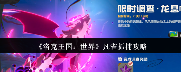 洛克王国世界凡雀速刷秘籍-白天定位+团战全解析【详细指南】