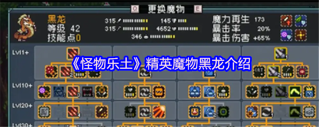 怪物乐土地下世界霸主：暴击目盲双修，龙队核心输出黑龙终极解析【攻略】