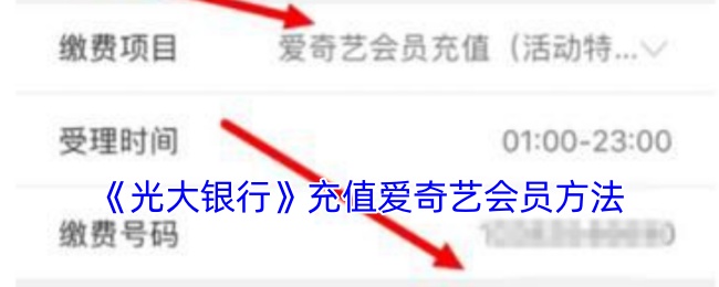 《光大银行》充值爱奇艺会员方法