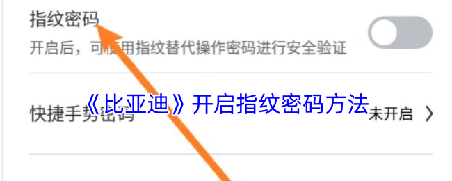 《比亚迪》开启指纹密码方法
