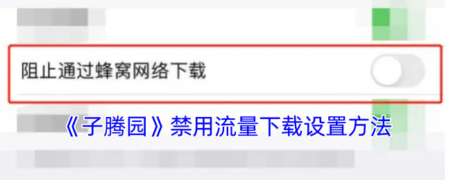 《子腾园》禁用流量下载设置方法